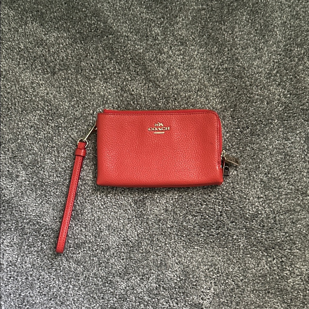 Coach Scarlet Red Wristlet Clutch
